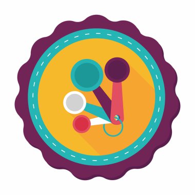 Uzun Gölge, eps10 ile mutfak eşyaları kaşık düz simgesi