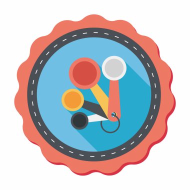 Uzun Gölge, eps10 ile mutfak eşyaları kaşık düz simgesi