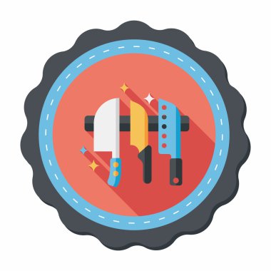 Uzun Gölge, eps10 ile mutfak eşyaları bıçak düz simgesi