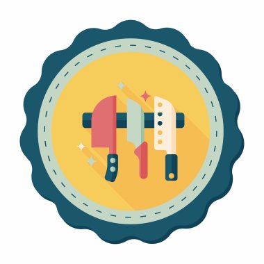 Uzun Gölge, eps10 ile mutfak eşyaları bıçak düz simgesi