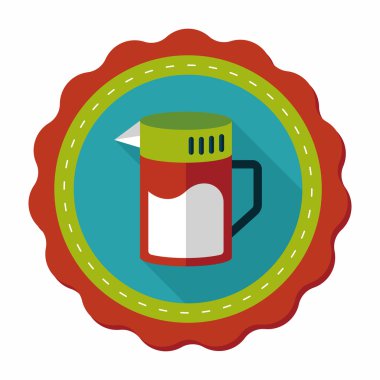 Uzun Gölge, eps10 ile mutfak eşyaları çay potu düz simgesi