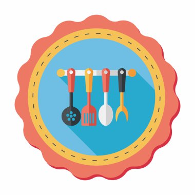 Uzun Gölge, eps10 ile mutfak eşyaları spatula düz simgesi