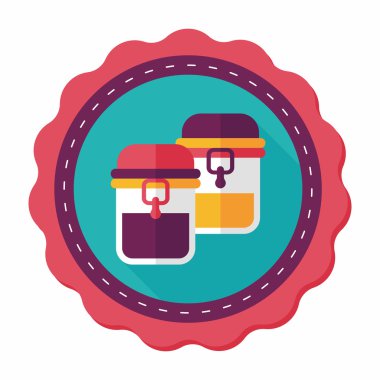 kapsayıcı düz simgesi uzun gölge, eps1 ile koruma mutfak eşyaları