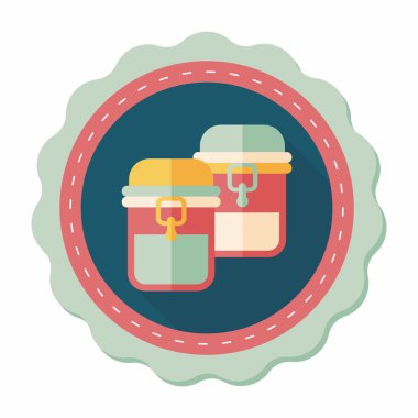 kapsayıcı düz simgesi uzun gölge, eps1 ile koruma mutfak eşyaları