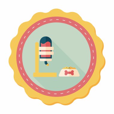 Evde beslenen hayvan su içme uzun gölge, eps10 ile düz simgesi