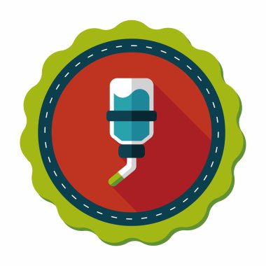 Evde beslenen hayvan su şişe uzun gölge, eps10 düz simgesiyle içme