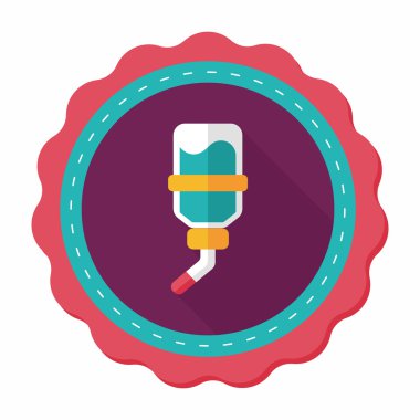 Evde beslenen hayvan su şişe uzun gölge, eps10 düz simgesiyle içme