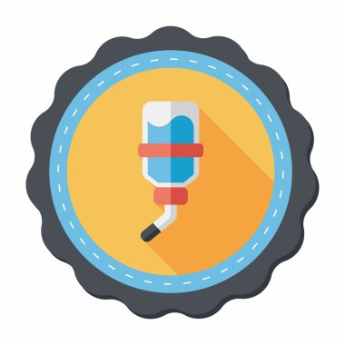 Evde beslenen hayvan su şişe uzun gölge, eps10 düz simgesiyle içme