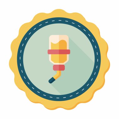 Evde beslenen hayvan su şişe uzun gölge, eps10 düz simgesiyle içme