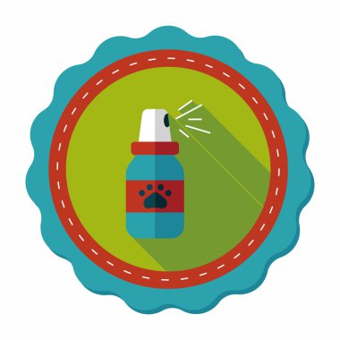 Uzun Gölge, eps10 ile evde beslenen hayvan pire spreyleri düz simgesi