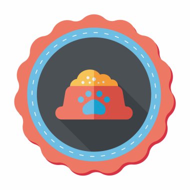 Uzun Gölge, eps10 ile evde beslenen hayvan köpek gıda düz simgesi