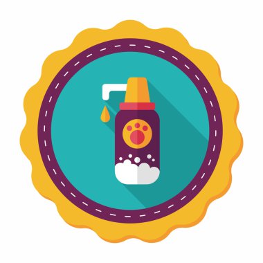 Uzun Gölge, eps10 ile evde beslenen hayvan şampuan düz simgesi