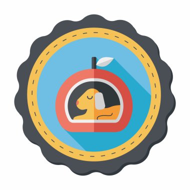 Uzun Gölge, eps10 ile evde beslenen hayvan yatak düz simgesi