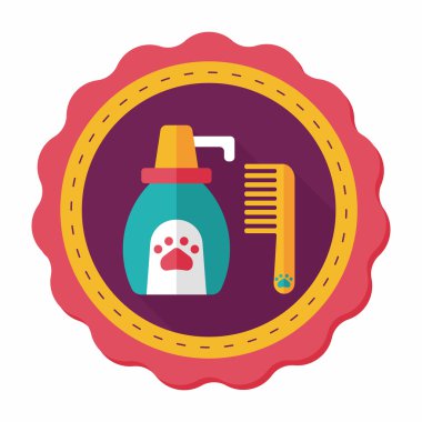 Uzun Gölge, eps10 ile evde beslenen hayvan şampuan düz simgesi