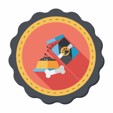 Uzun Gölge, eps10 ile evde beslenen hayvan köpek gıda düz simgesi