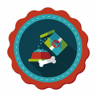 Uzun Gölge, eps10 ile evde beslenen hayvan köpek gıda düz simgesi