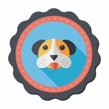 Uzun Gölge, eps10 ile evde beslenen hayvan köpek düz simgesi