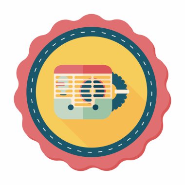 Evde beslenen hayvan fare kafesi düz simgesi ile uzun gölge, eps10