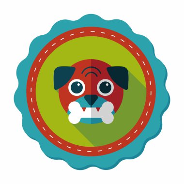 Uzun Gölge, eps10 ile evde beslenen hayvan köpek düz simgesi