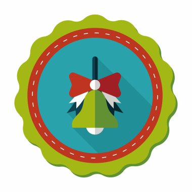 okul zili uzun gölge, eps10 düz simgesiyle