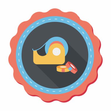 yapışkan bant düz simgesi ile uzun gölge, eps10