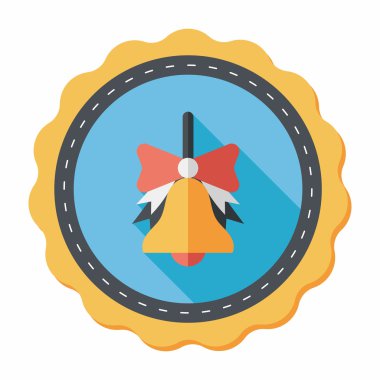 okul zili uzun gölge, eps10 düz simgesiyle