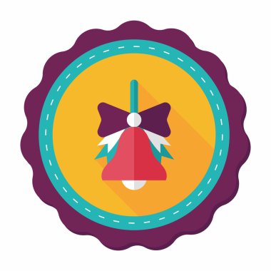 okul zili uzun gölge, eps10 düz simgesiyle