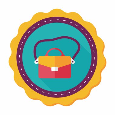 Evrak Çantası'nı düz simgesi ile uzun gölge, eps10