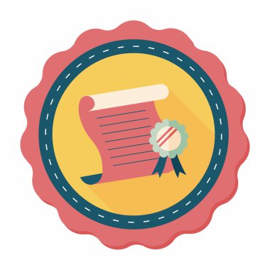 Uzun Gölge, eps10 ile Diploma düz simgesi