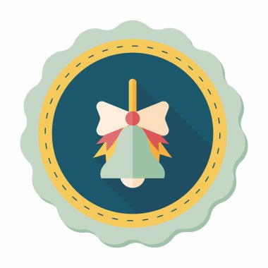 okul zili uzun gölge, eps10 düz simgesiyle