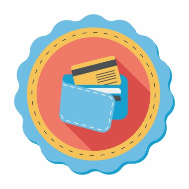 Uzun gölgeli alışveriş cüzdanı simgesi, eps10