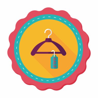 alışveriş elbise askısı uzun gölge, eps10 düz simgesiyle