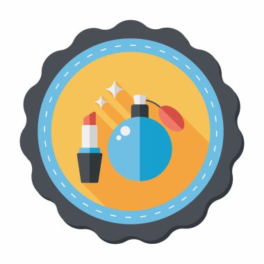 parfüm ve ruj düz simgesi uzun gölge, eps10 ile alışveriş