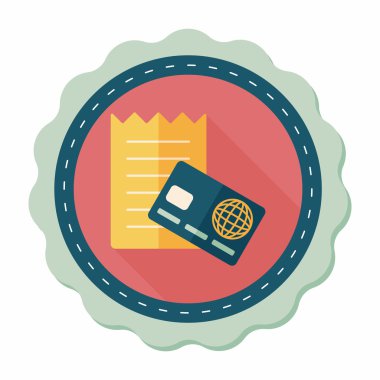 Uzun Gölge, eps10 ile alışveriş kredi kartı fatura düz simgesi