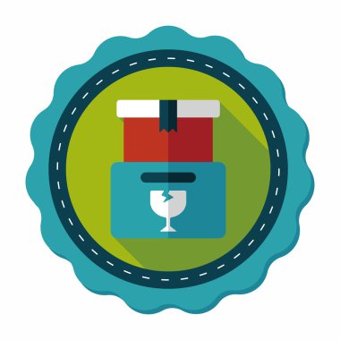 Uzun Gölge, eps10 ile alışveriş kırılgan kutusunu düz simgesi