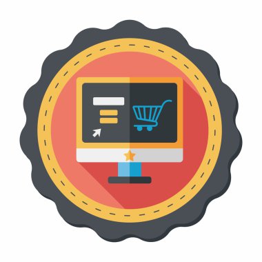 Uzun gölgeli online alışveriş simgesi, eps10