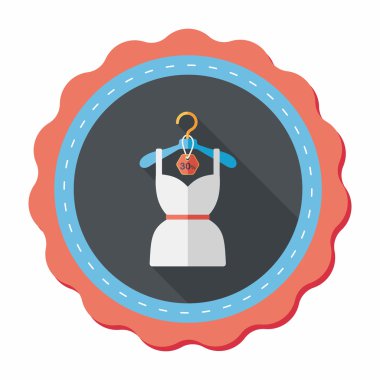 Uzun gölgeli düz elbise ikonu, eps10