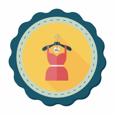 Uzun gölgeli düz elbise ikonu, eps10