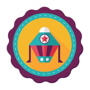 Uzay gemisi ile uzun gölge, eps10 düz simgesi