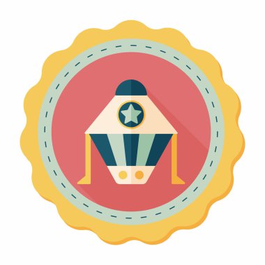 Uzay gemisi ile uzun gölge, eps10 düz simgesi