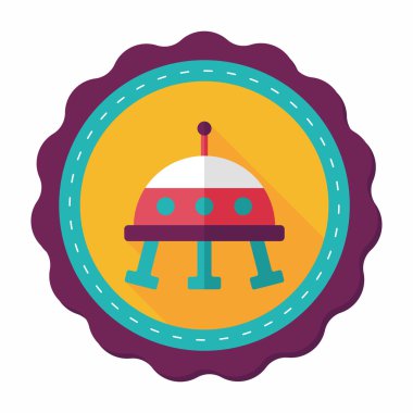 Uzun Gölge, eps10 ile uzay Ufo düz simgesi