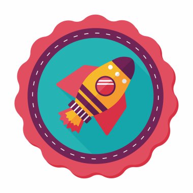 Uzun Gölge, eps10 ile alan roket düz simgesi