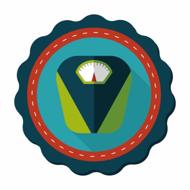 uzun gölge ile ağırlık ölçek düz simgesi