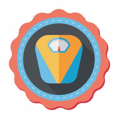 uzun gölge ile ağırlık ölçek düz simgesi