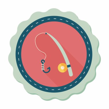 Uzun Gölge, eps10 balıkçılık düz simgesi