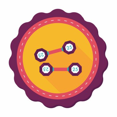 Dumbbell düz simgesi ile uzun gölge, eps10