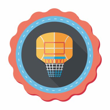Basketbol Panyası düz simgesi ile uzun gölge, eps10