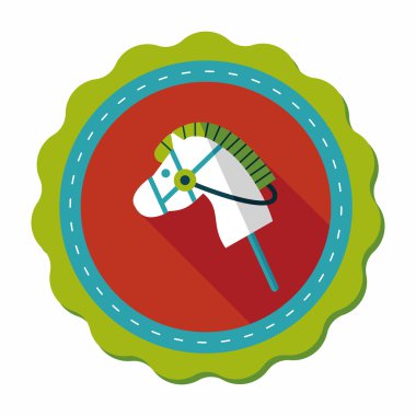 oyuncak at düz simgesi ile uzun gölge, eps10