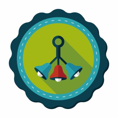 Bebek çıngırağı uzun gölge, eps 10 düz simgesiyle