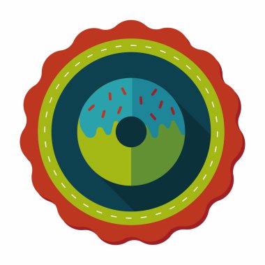 Donut düz simgesi ile uzun gölge, eps10